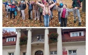 Klasa IIa i IIb uczestnikami warsztatów plastycznych pt. "Obrazki z jesiennych liści" w Muzeum Saturn w Czeladzi (6)