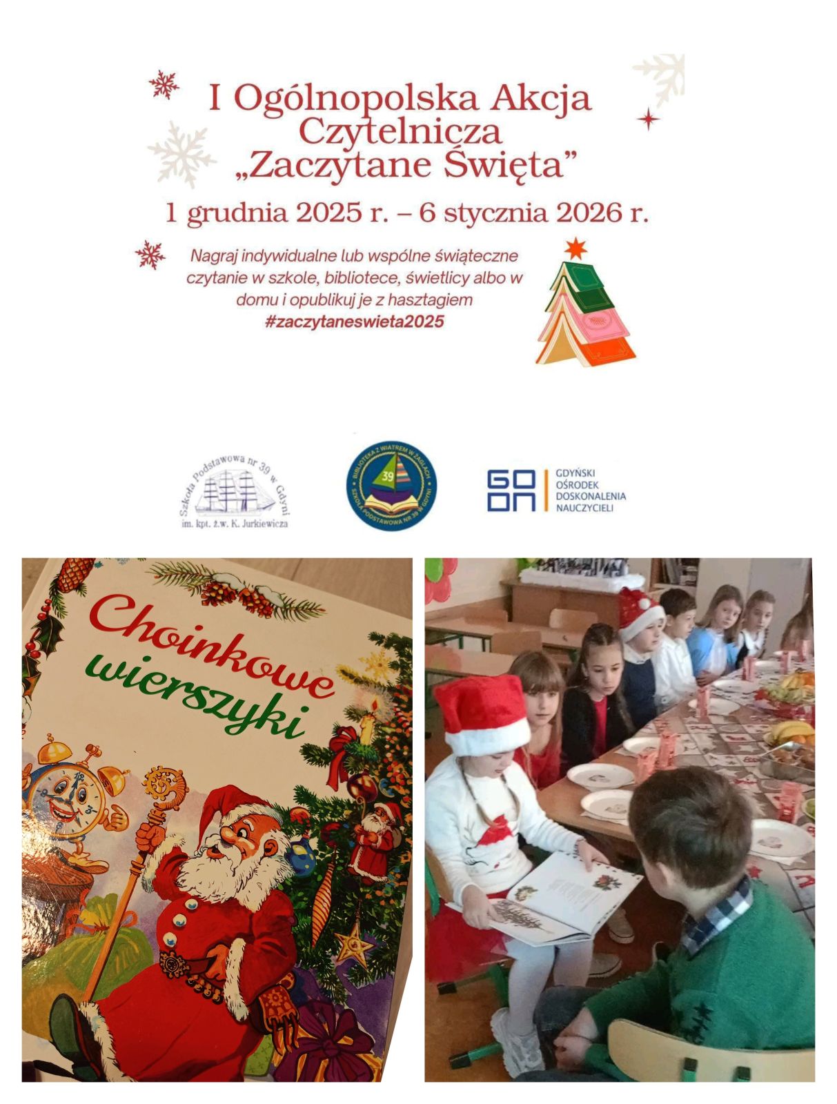 I Ogólnopolska Akcja Czytelnicza "Zaczytane Święta 2025" w klasie 3b